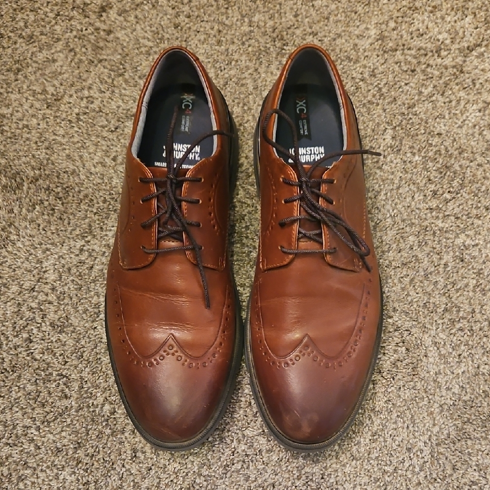 Johnston & Murphy Men's Brown XC4 Leather Shoes, Size 12